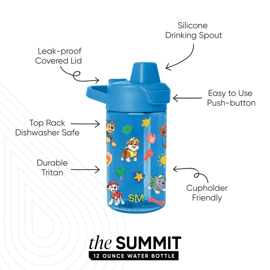Summit Kids Plastic Water Bottle with Simple Flip Straw Lid