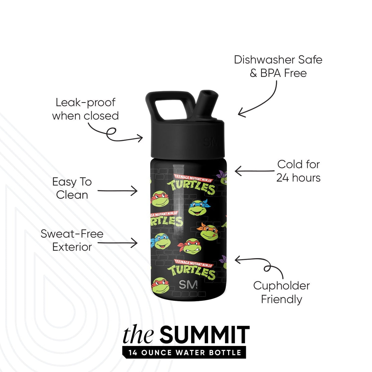 Summit Kids Water Bottle with Straw Lid